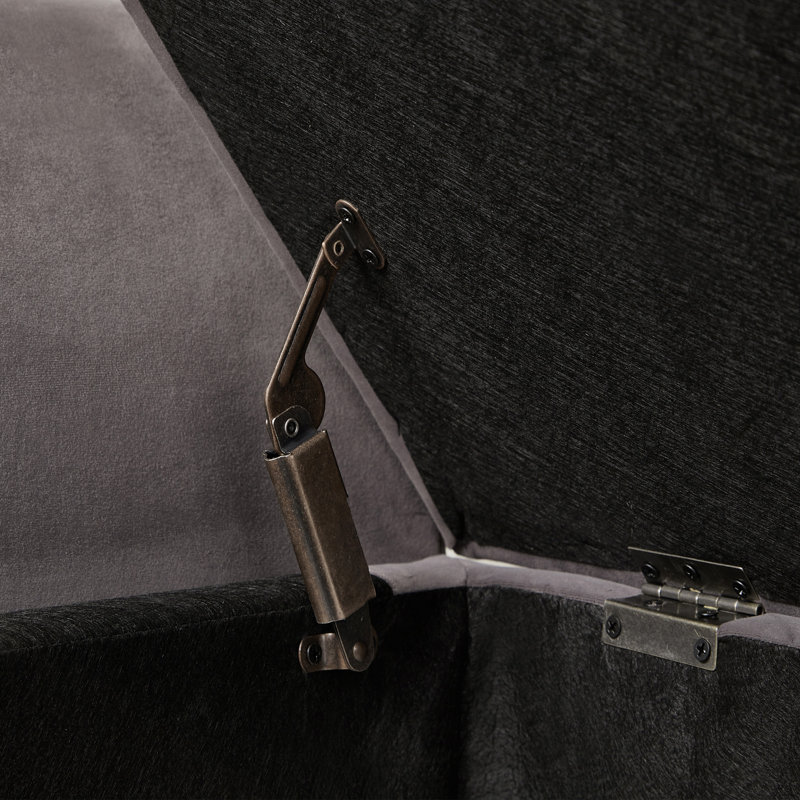 51.5" Bed Bench With Storage Velvet, Gray