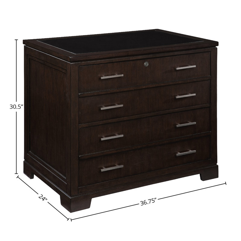 Mocha 37" Wide Transitional File Cabinet