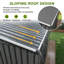 Remise de rangement en métal 12 x 4 pi Lean-To avec pergola, remise à outils à double porte pour le patio