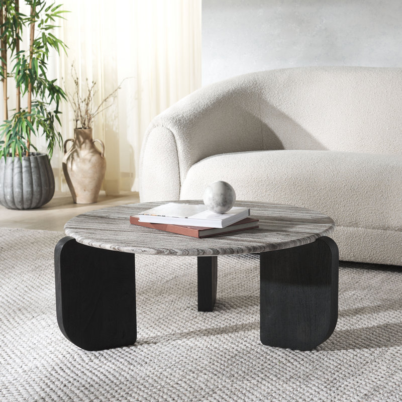 Graelyn Marble Top Coffee Table, Black
