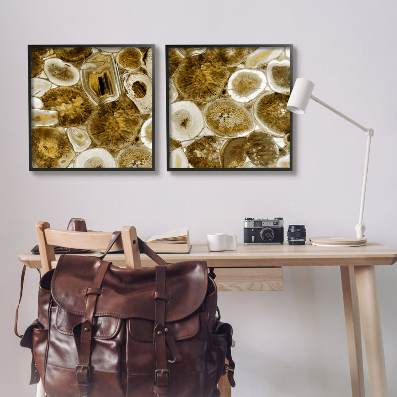 «Abstract Geodes Minéral Nature», ensemble de 2 photos non encadrées sur panneau de fibres à densité moyenne