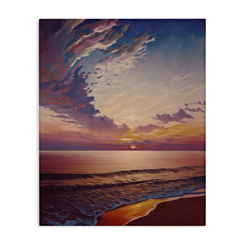  «Fabulous Sunset at Beach», art mural sur toile par Svetlana Aleynikova, H 48 po x l 36 po