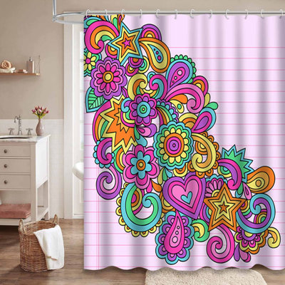 Rideau de douche psychédélique Bloom Groovy Doodle