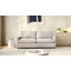 178cm Beige Velvet Fabric 2-Seater Sofa,Deep Seat Sofa with Thick Cushions for Living Room