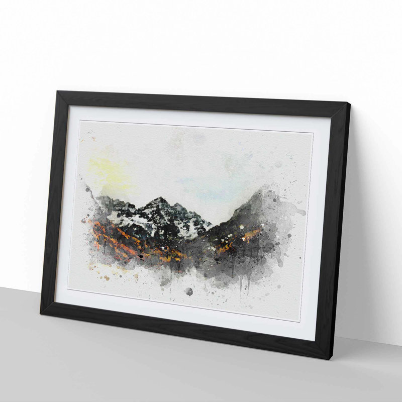 Maroon Bells Mountains in Colorado in Abstract - Framed Print, Black, 35cm H x 50cm W x 2cm D