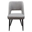 Ensemble de (2) chaises de salle à manger Reveal en tissu gris avec pieds en métal thermolaqué noir