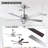 52" Dimmable 3CCT LED Ceiling Fan with Remote Control 6 Speeds Reversible DC Motor Timer 4"/10" Downrods-1616357913