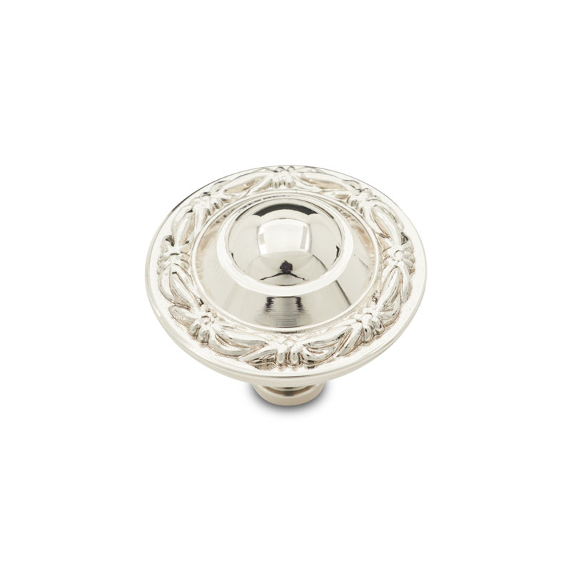Poignée champignon Deco Leaf & Petal CK Series, Nickel poli, Petit