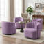 Fauteuil demi-tonneau pivotant en velours Stanford-1487971250