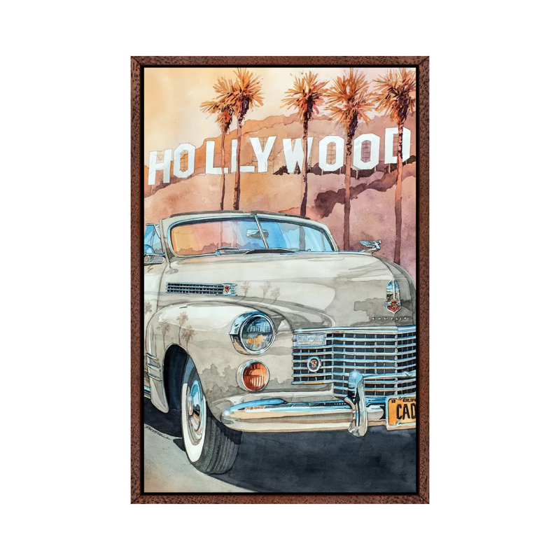 Hollywood Caddy 1 Piece Painting on Canvas, 101.6cm H x 66.04cm W x 3.81cm D, Classic Brown Wood Framed