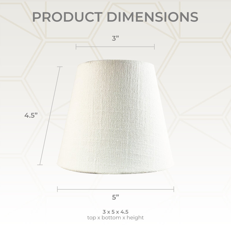 6'' W Burlap Empire Lamp Shade, 4.5" H x 5" W x 5" D, White