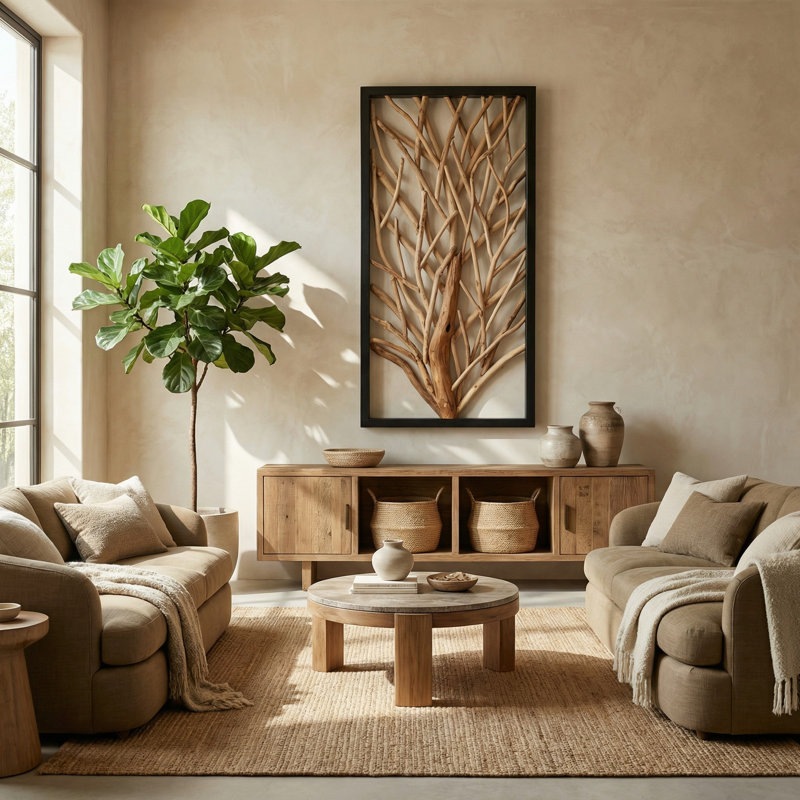 Petite suspension murale en teck