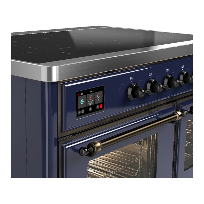 Majestic III Series 40 Inch Induction Range with 6 Induction Elements in Mightnight Blue (Burnished Trim), Mightnight Blue