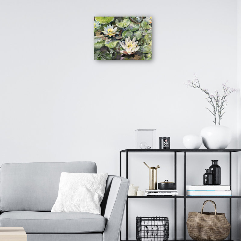 Lotus Blossoms by Studio Arts Canvas Art Print, 24" W x 18" H