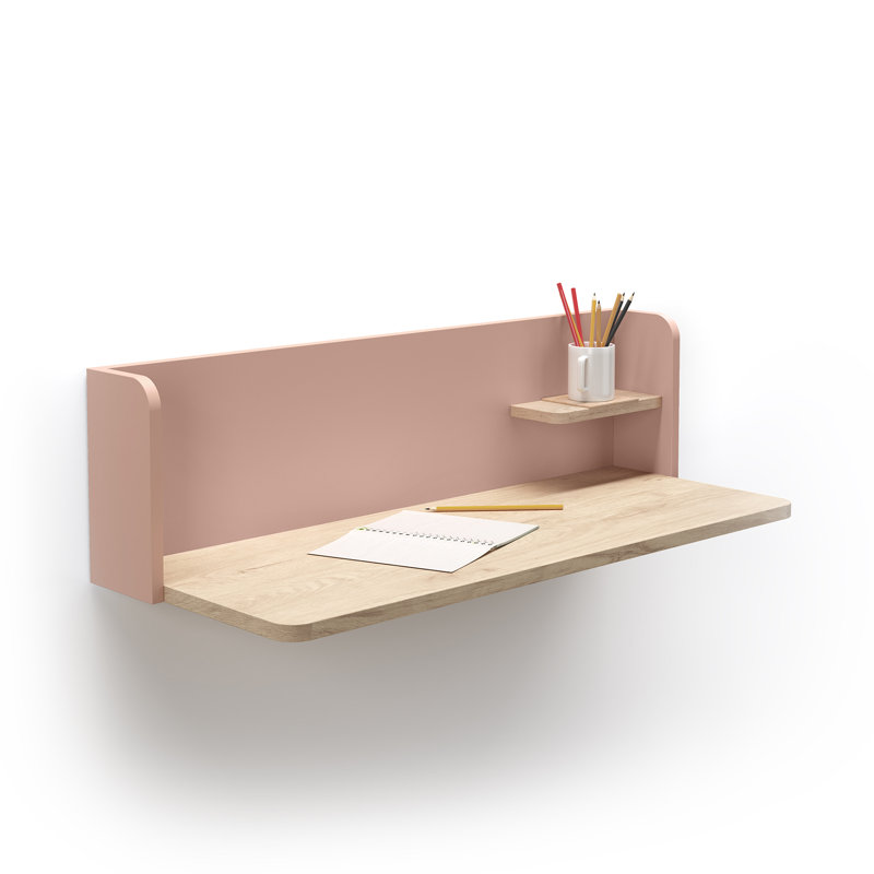 Capuano Floating Desk, Beige, Pink