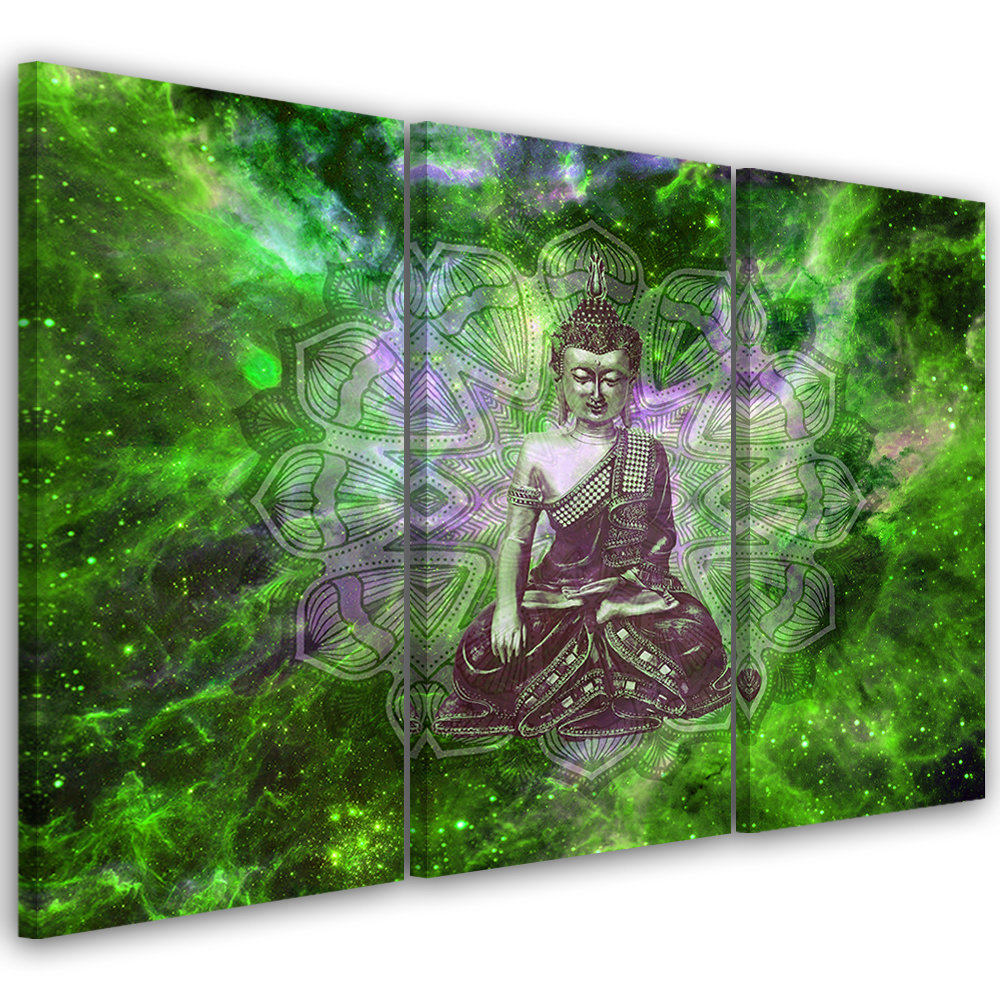 Leinwandbild Buddha Mandala Nature Green