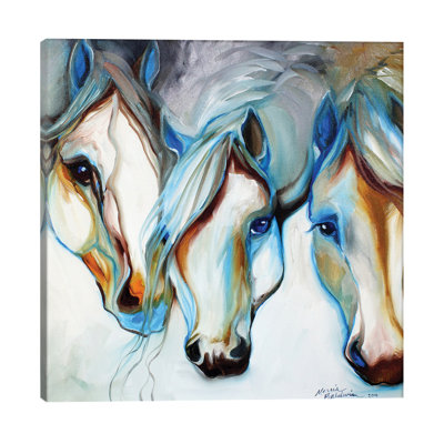 3 Nobles Equine Abstract by Marcia Baldwin - Wrapped Canvas Painting