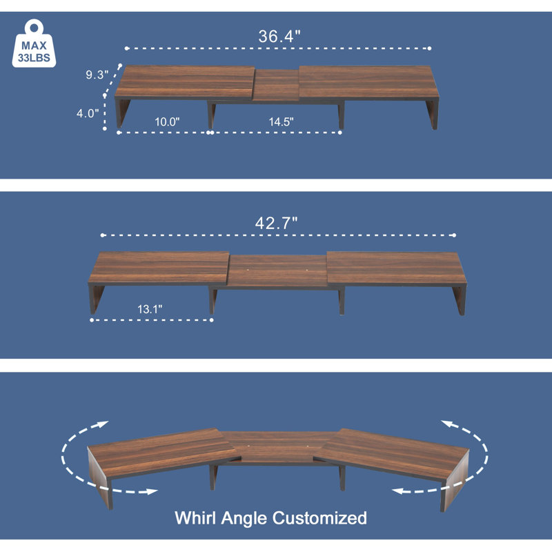 Wood Monitor Stand, Brown