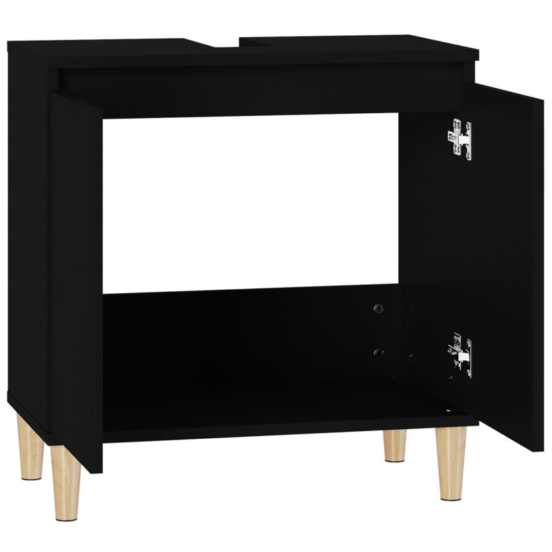 Saajan 58cm Single Bathroom Vanity Base Only, Black