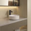 Lavabo vasque de salle de bain moderne sur comptoir en céramique blanc brillant 14,17 po-121655138