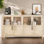 Storage Cabinet With Glass Doors,multifunctional Accent Storage Cabinet Table