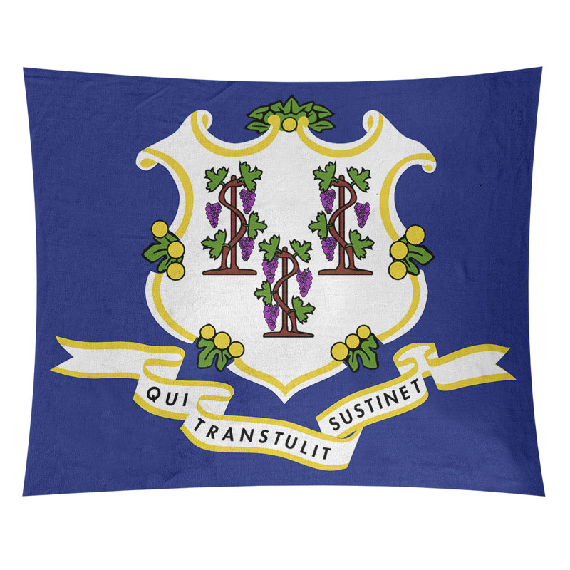 Tapisserie drapeau connecticut Enrik, Intérieur / extérieur, H 60,5 po x l 81,5 po
