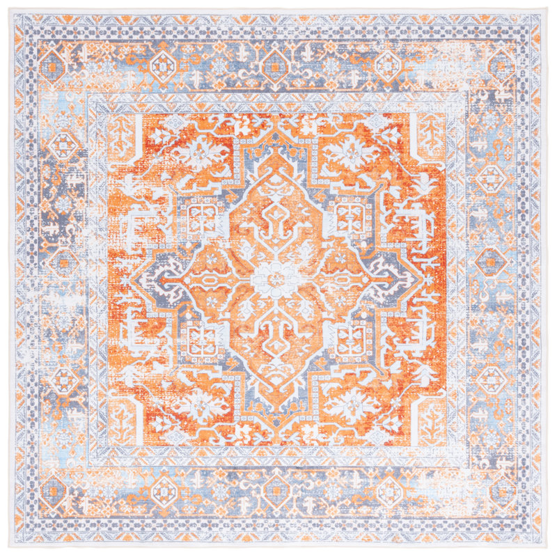 Shealin Machine Washable Performance Oriental Rug, Square 6'