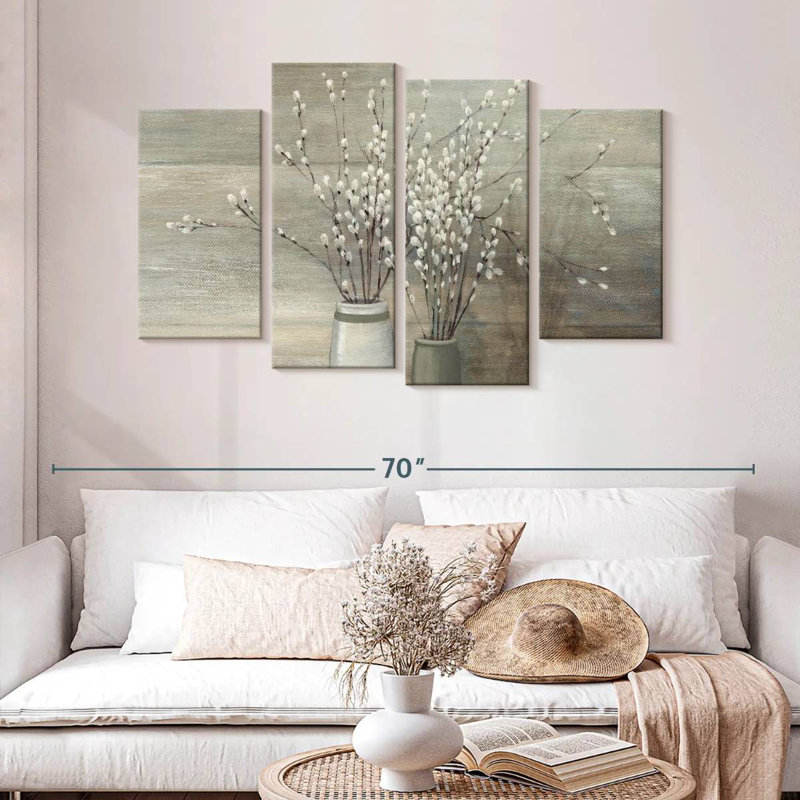 Harnek Willow Still Life Grey Pots I, H 32 po x l 52 po