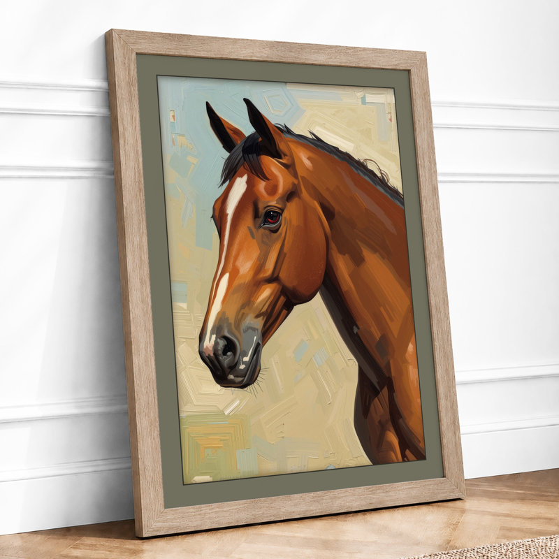 Equine Portrait Modern - Framed Print, A1 - 84.1 x 59.4 cm, Oak