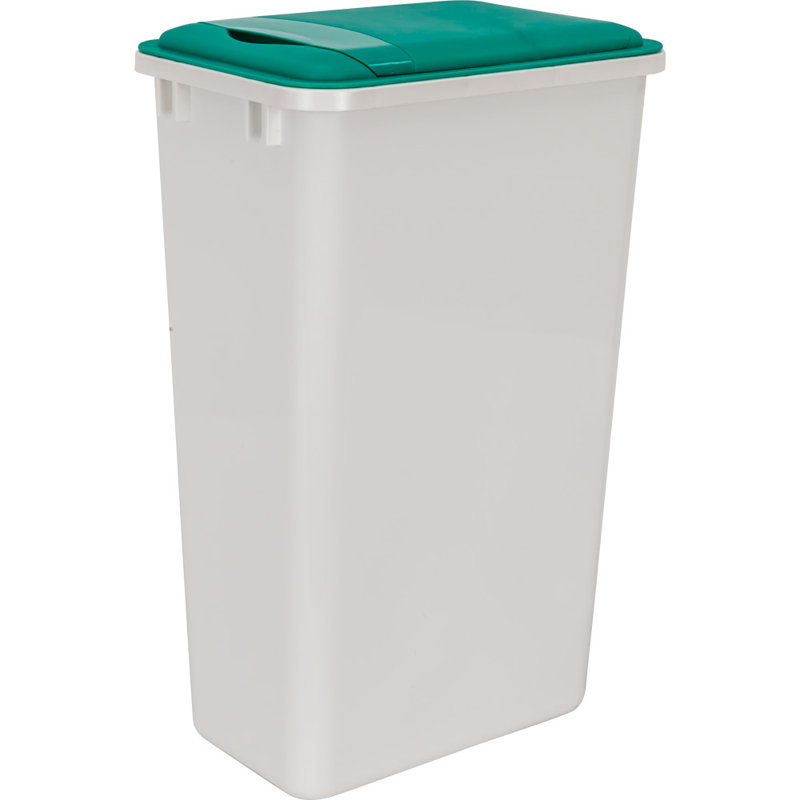 White Lid for 50 Quart Plastic Waste Container, Green
