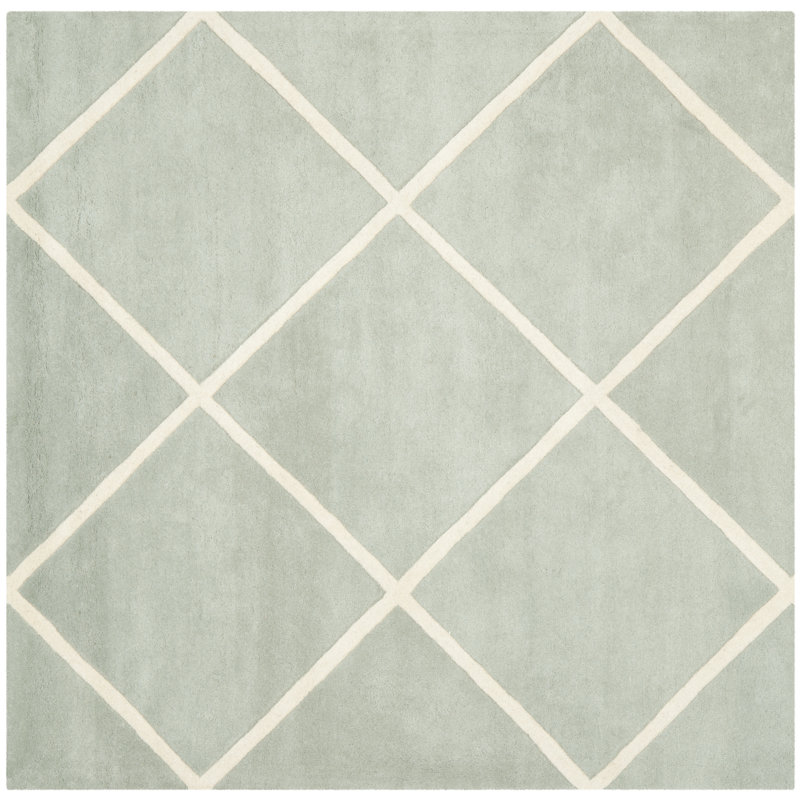 Teresita Hand Tufted Wool Geometric Rug, Square 7'