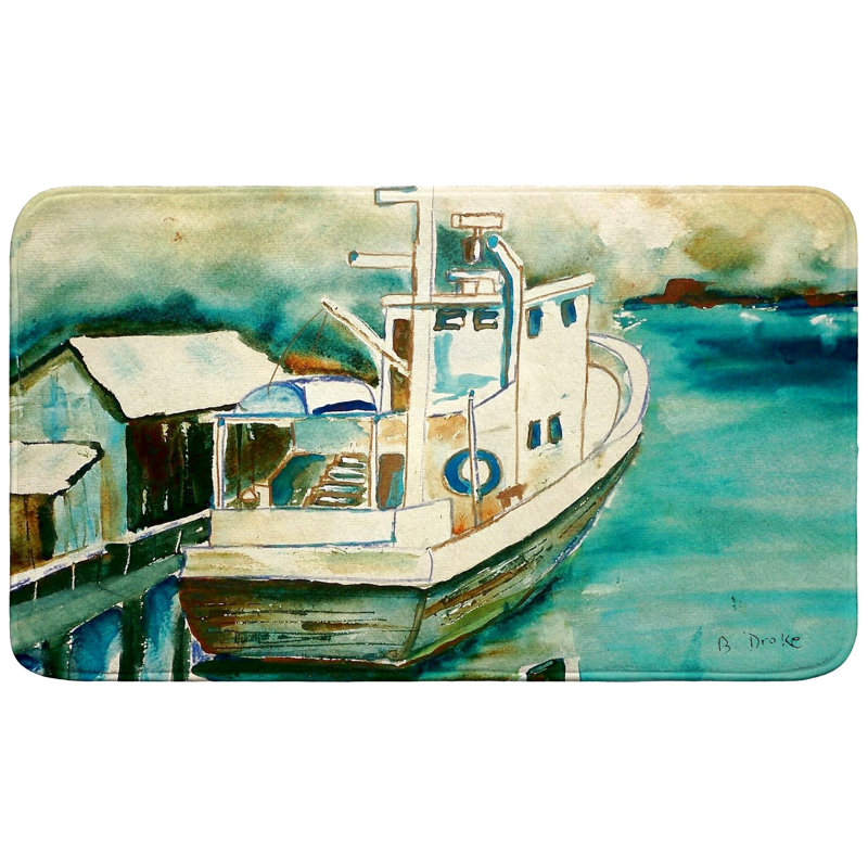 Oyster Boat Bath Mat, Single - 18" L x 30" W