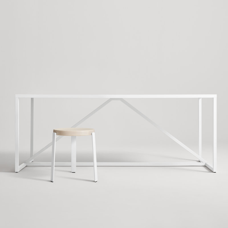 Unit Accent Stool, Whitewashed Ash/White