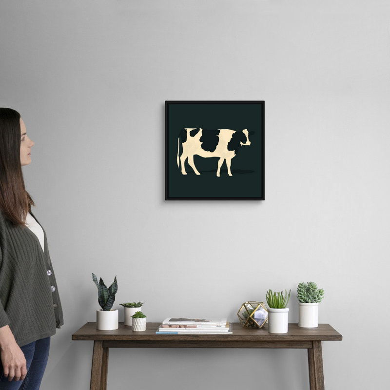 Art mural raffiné Holstein III, H 18 po x l 18 po x P 2 po, Toile avec cadre noir