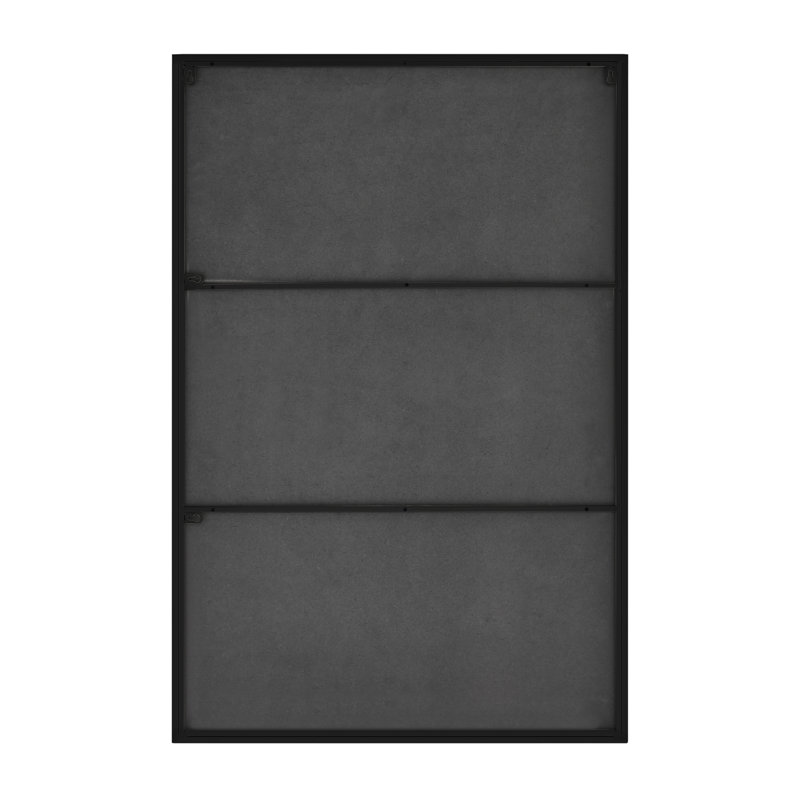 Rectangle Metal Frame Wall Mirror Simple and Elegant Modern Design, Black, 100cm H x 66cm W