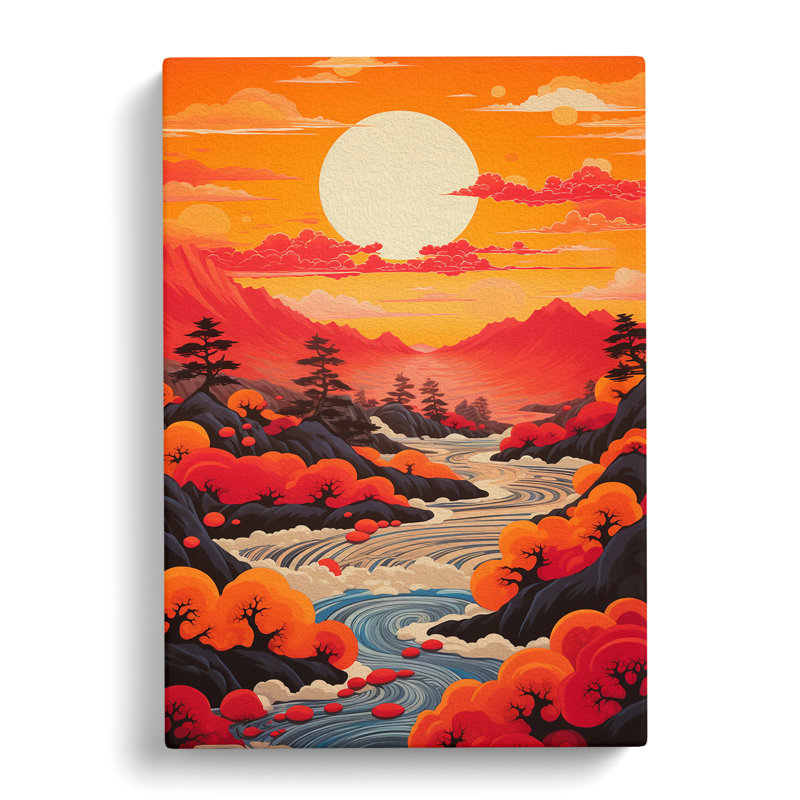 Japanese Sunset Colour Field No.2 - No Frame Print, 60cm H x 40cm W x 3cm D