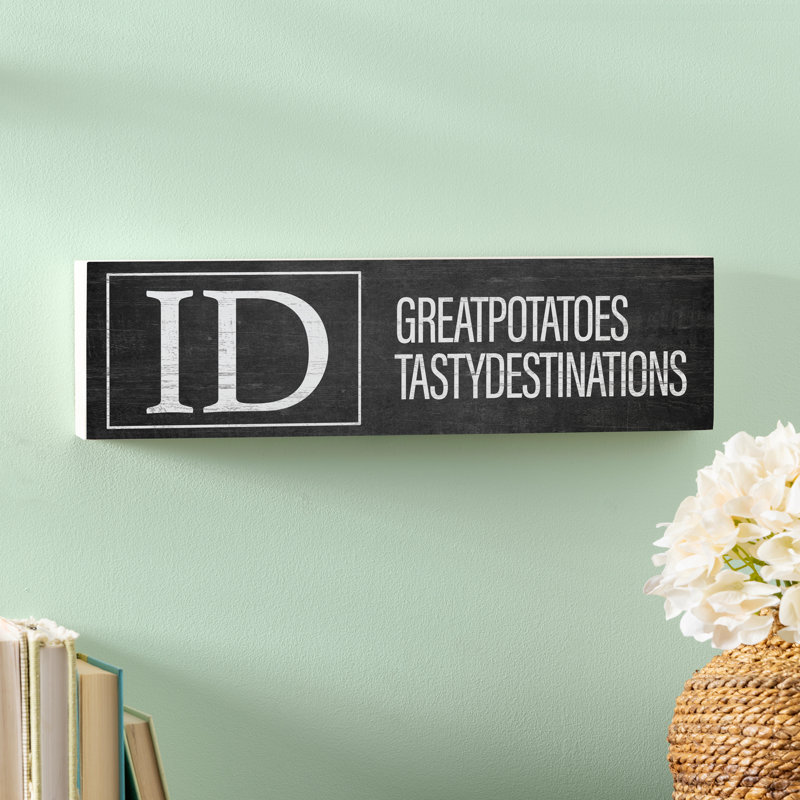 State Wooden Mantle Sign Idaho 18x5"