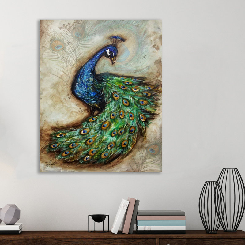 « peacock », reproduction sur toile tendue, H 20 po x l 16 po