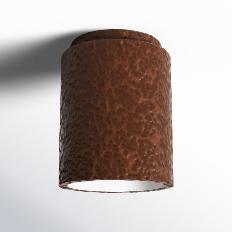 Sumatra Ceramic Flush Mount, Hammered Copper, LED (Integrated)