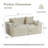 61'' W Boneless Bean Bag Sofa Loveseat Faux Fur Upholstered Floor Sofa With Pillows&Cup Holders&Side Pocket-1228746764-1228746761