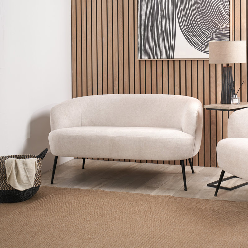 Stockville 2 Seater Chenille Sofa, Beige Chenille