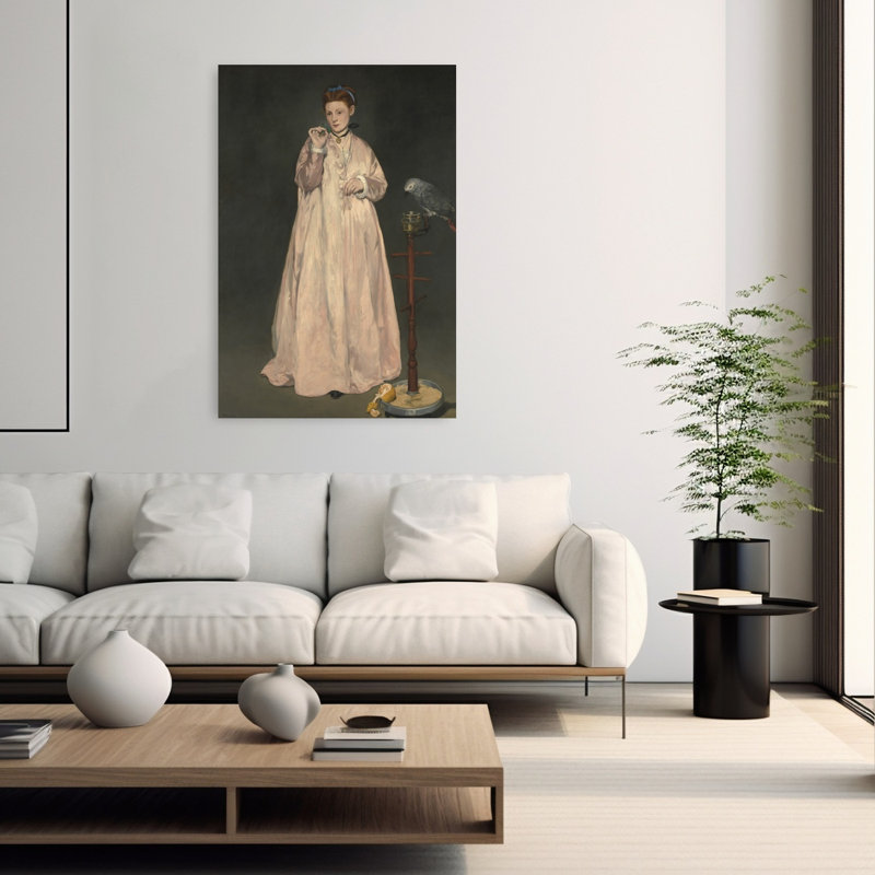 Jeune femme en 1866, portrait d'oiseau abstrait contemporain, impression d'art mural, H 60 po x l 40 po