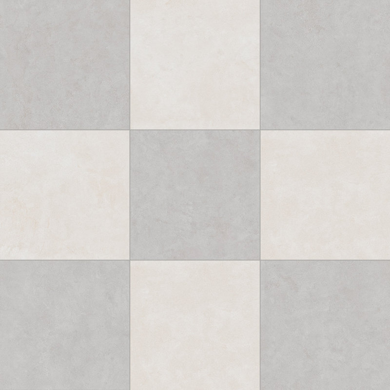 Lithos 12X12 Checkerboard Marfil And Cemento, Marfil/Cemento