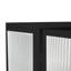 Armoire murale noire avec tablettes fonctionnelles et panneaux amovibles pour un rangement personnalisable