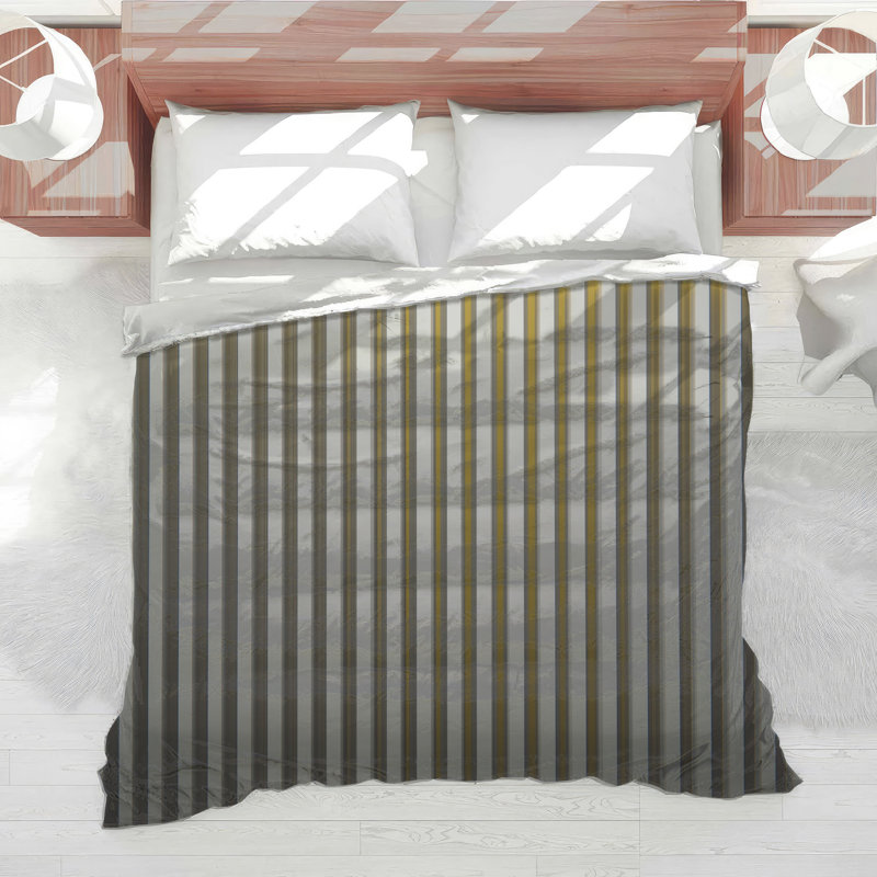 Vertical Yellow Stripes Comforter, Twin
