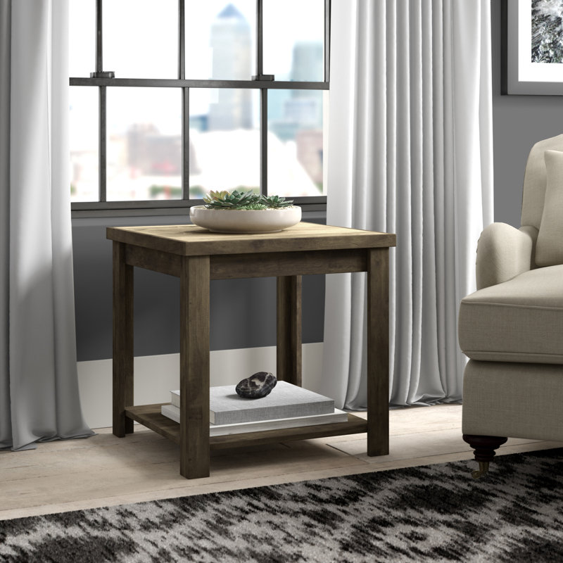 Table d'appoint 24 po Columbia, aucun assemblage requis, Bois de grange