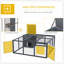 Cage à lapin imperméable et durable avec maison principale ouverte et trois portes de ventilation pour une utilisation intérieure et extérieure, gris