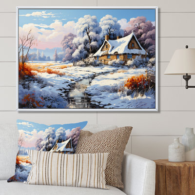 «Winter Village Landscape III», reproduction sur toile