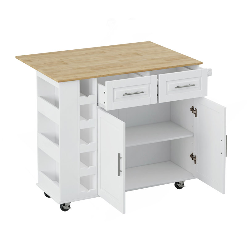 Chariot d'îlot de cuisine polyvalent avec plusieurs options de rangement pour une fonctionnalité améliorée