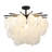 Transitional 7 Light Frosted Glass Petal Chandelier 